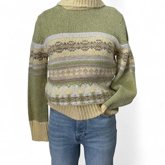 Green And Yellow Vintage Turtleneck - Picture 2 of 8